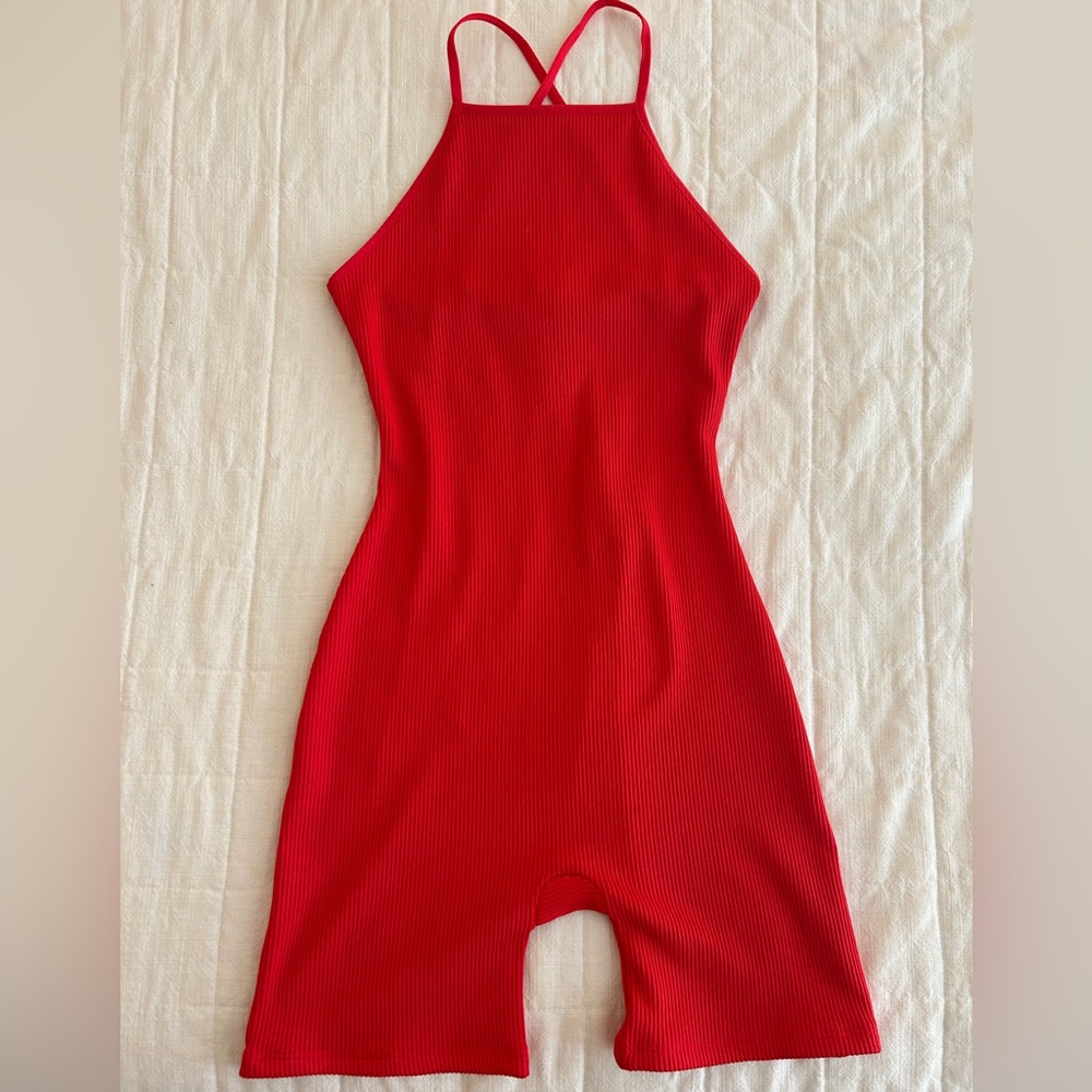 Wild Fable Red Ribbed Romper